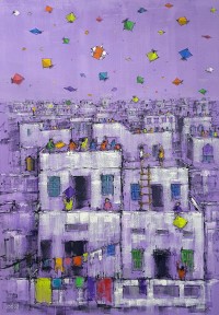 Zahid Saleem, 24 x 36 Inch, Acrylic on Canvas, Cityscape Painting, AC-ZS-137